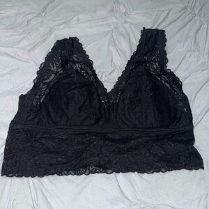 Women's Black Lace Bralette - Aerie XL